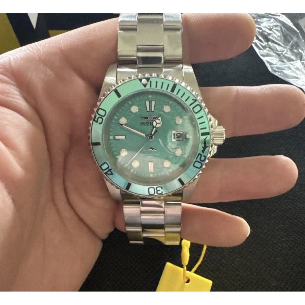 Invicta Pro Diver 43mm Teal/Turquoise Dial/Bezel 200m Steel Bracelet Date w/Box